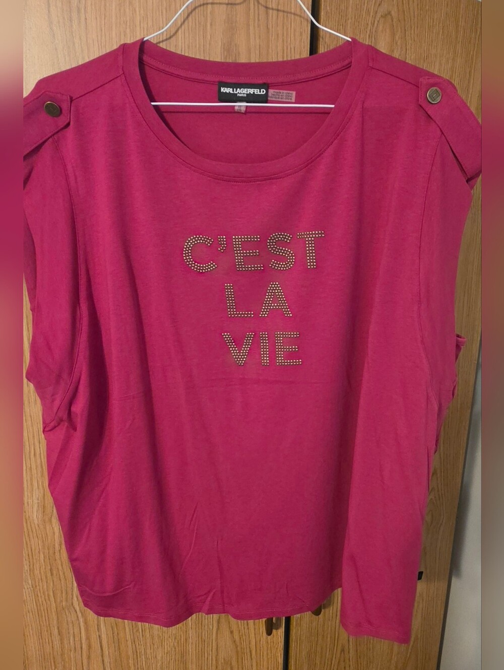 Karl Lagerfeld pink Top With Embellished  Front 3X